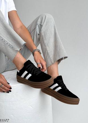 Кеды велюр кожа