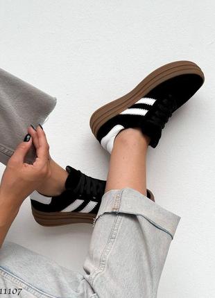 Кеды велюр кожа