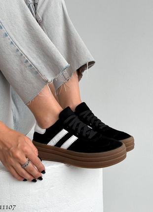 Кеды велюр кожа