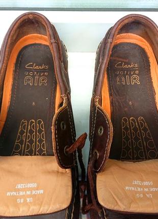 Очень мягкие и легкие кожаные топсайдеры  "clarks", active air. оригинал 42 р4 фото
