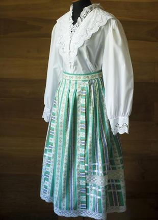 Винтажная зеленая австрийская юбка женская миди egger, размер m, l3 фото