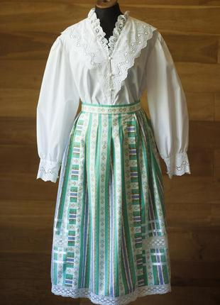 Винтажная зеленая австрийская юбка женская миди egger, размер m, l