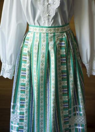 Винтажная зеленая австрийская юбка женская миди egger, размер m, l2 фото