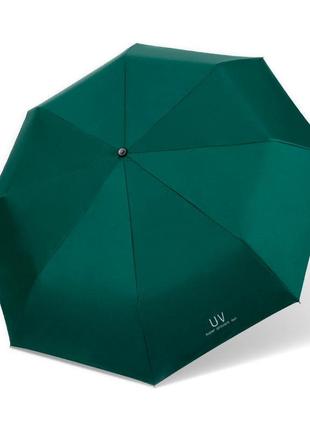 Зонт мужской и женский автомат "super prevent sun 2в1" 95 см, зелено-черный зонтик от дождя и уф-лучей (st)2 фото