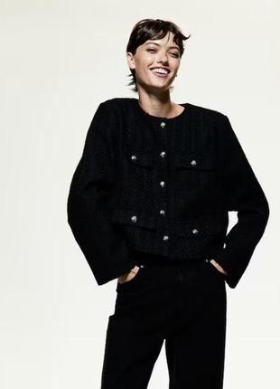 Піджак твідовий h&m