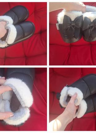 Чорні короткі жіночі уги з бантиком