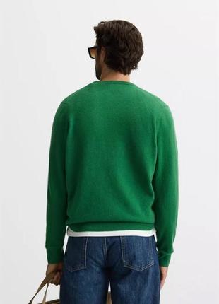 Свитер мужской шерстяно-кашемировый зеленый zara new