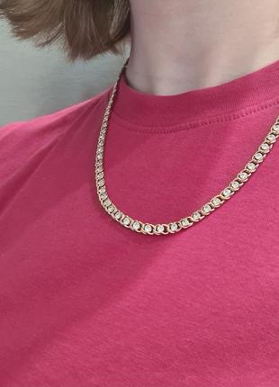 Серебряная цепь с фианитами