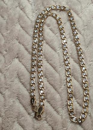 Серебряная цепь с фианитами