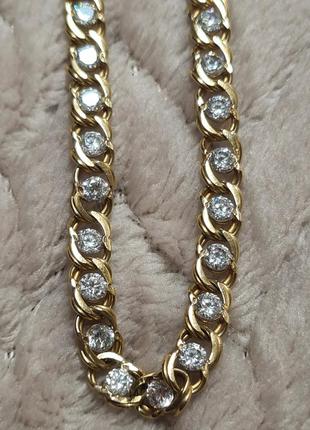 Серебряная цепь с фианитами