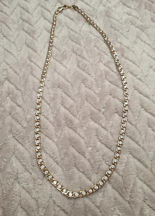 Серебряная цепь с фианитами