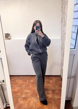 Теплий костюм штани палаццо в стилі zara