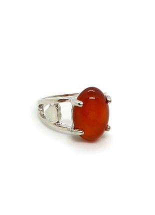 💍🧡 кольцо из натурального сердолика р. 16,5, 17,5
