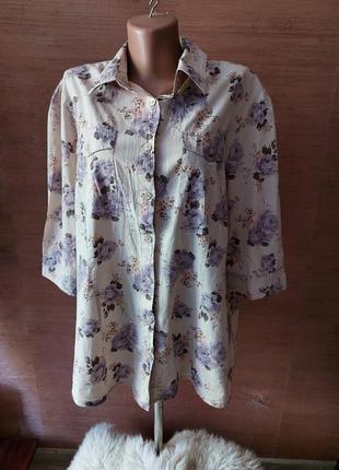 💚🌹🩷 мила котонова сорочка  принт троянди