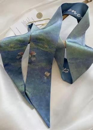 Сатинова стрічка твіллі на сумку для волосся на шию шарфик платок косинка хустка аксессуар