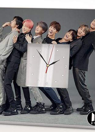 Годинник «група bts» для фанатів корейської k-pop, поп музики, декор прикраса інтер'єру спальні, каф