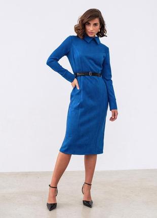 Платье-футляр из замши