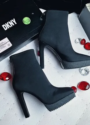 Dkny оригінал чорні ботильони на платформі та високих підборах