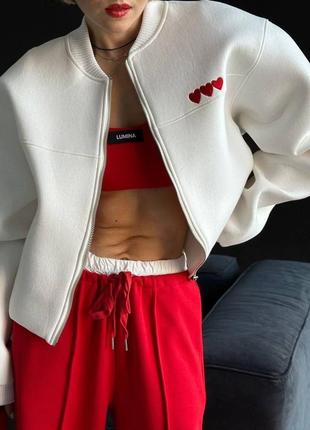 Костбм жіночий штани +бомбер5 фото