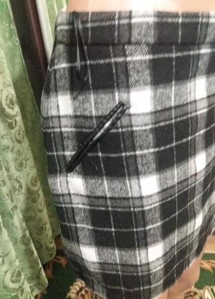 Теплая юбка в клетку на подкладке select