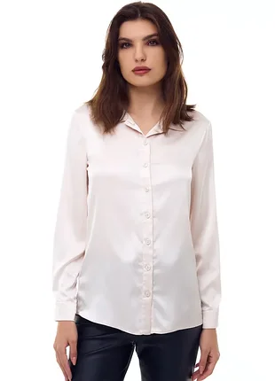 Шелковая блуза рубашка прямого кроя