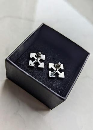 Сережки off white silver 6