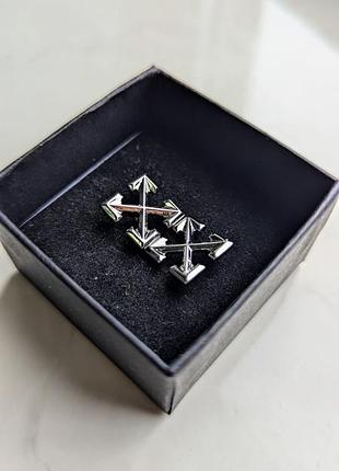 Сережки off white silver 7