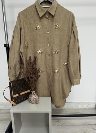 Рубашка удлиненная