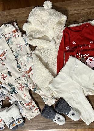 Набор одежды новогодний для младенцев 0-3м
