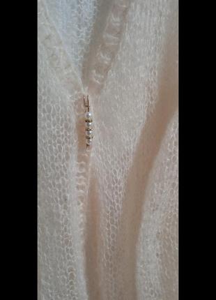 Мохерная кофточка паутинка с брошью5 фото