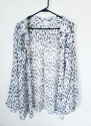 Удлиненная шифоновая  блуза рубашка ulla popken 28-30 uk