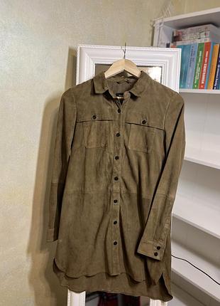 Сорочка з натуральної замші massimo dutti