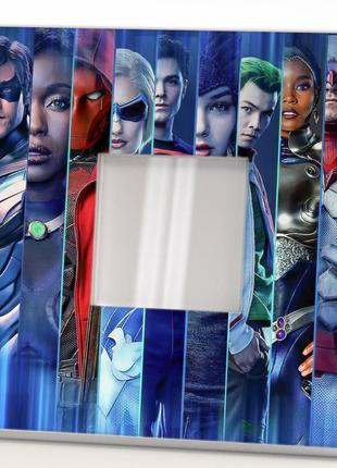 Зеркало "герои сериала титаны. titans. dc comics" сувенир фанатам комиксов и...