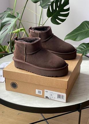 Уггі ugg ultra mini platform chocolate