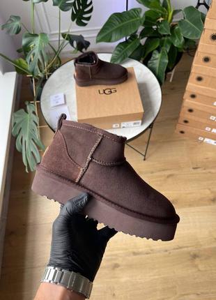 Уггі ugg ultra mini platform chocolate
