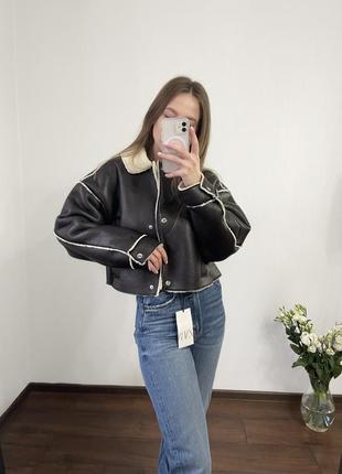 Дублянка pull&bear курточка авіатор дубленка пулл беар пул бир жакет