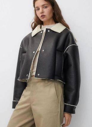 Дублянка pull&bear курточка авіатор дубленка пулл беар пул бир жакет6 фото