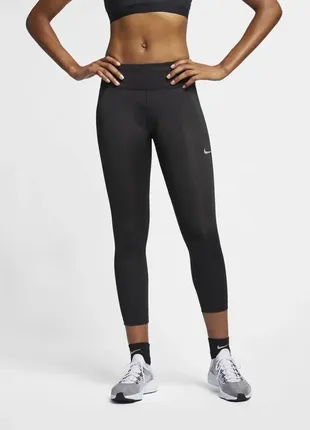 Спортивные лосины леггинсы тайтсы 7/8 nike fast black