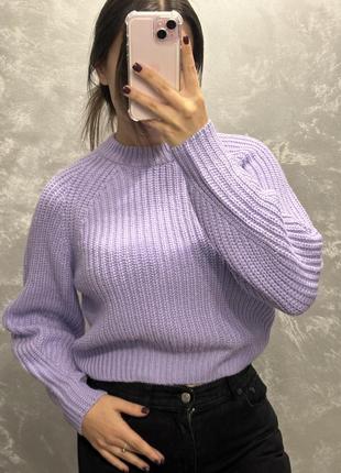 Теплый лавандовый свитер bershka