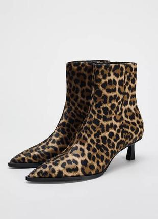 Ботинки на каблуке китен хил лео zara new