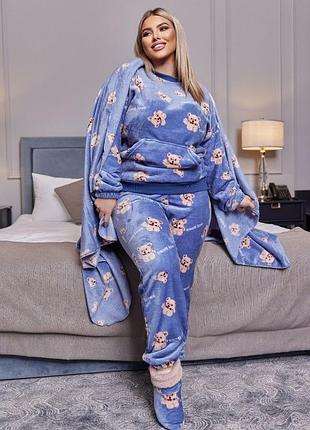 Піжама махрова з принтом
(unisex / family look)4 фото