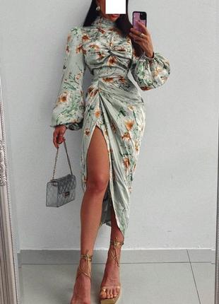 Распродажа платье prettylittlething миди с драпировкой6 фото