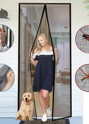 Антимоскитная шторка magic mesh на магнитах от 210*100 черная