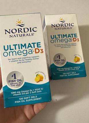 Доросла омега d3 nordic naturals ultimate omega d3 120 капсул