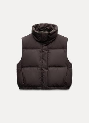 Жилет zara коричнева жилетка