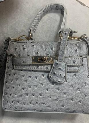 Сіра сумка в стилі hermes