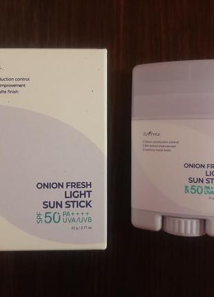 Isntree onion fresh light sun stick – солнцезащитный сток для жирной кожи spf50+ pa++++