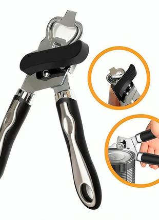 Консервний ніж відкривалка для консерв та пляшок 2в1 консервовідкривач нержавіюча сталь пластик 23 см