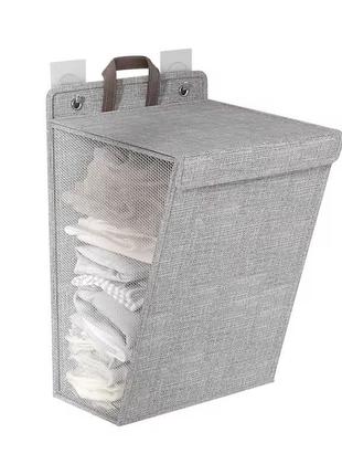 Контейнер складной для белья, многофункциональный,подвесной,серый