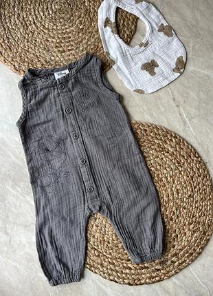 Мусліновий пісочник 3-6 місяців з слюнявчиком